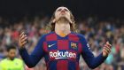 Barcelona’s   Antoine Griezmann reacts after missing a chance during the 2-1 win over Getafe at the Camp Nou. Photo: Josep Lago/Getty Images