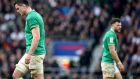 Ireland’s James Ryan and Robbie Henshaw dejected after the game. Photograph: Dan Sheridan/Inpho