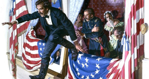 A painting depicting the assassination of Abraham Lincoln by John Wilkes Booth. Illustration: Ed Vebell/Getty 