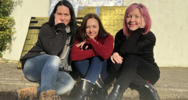 Miriam Fitzgerald Juskova, Fran Halpin and Niamh O’Connor, the three emerging female Irish artists taking part in the $€X¥ Gstaad exhibition, organised by ArtsFemin 