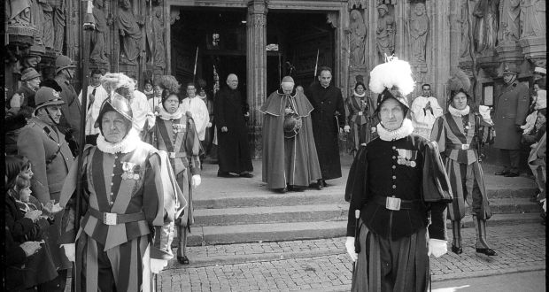 During the Second Vatican Council Cardinal Journet, pictured here in Fribourg in 1965, remarked that the church would in future work, “by battling errors with the forces of light, not by force of arms” . Photograph:  ATP/RDB/Ullstein Bild via Getty Images