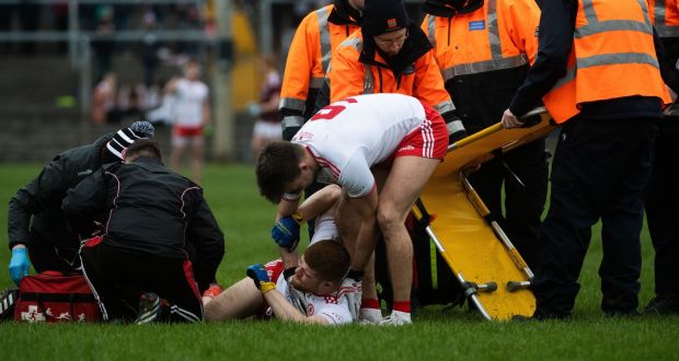 It went from bad to worse for Tyrone last week when Cathal McShane went off with a bad injury. Photo: Evan Logan/Inpho