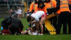 It went from bad to worse for Tyrone last week when Cathal McShane went off with a bad injury. Photo: Evan Logan/Inpho