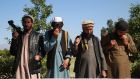 Former militants surrender their weapons during a reconciliation ceremony in Jalalabad, Afghanistan on Sunday, a day after  US officials and Taliban representatives signed an agreement. Photograph:  Guhlamulla Habibi/EPA