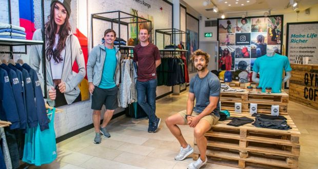 Owners Karl Swaine,Diarmuid Mc Sweeney and Niall Horgan in the Gym + Coffee   shop in the Dundrum Shopping Centre. Photograph: Kyran O’Brien