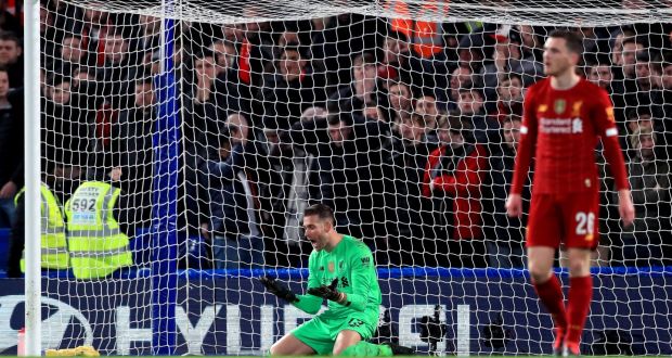 Liverpool goalkeeper Adrian reacts after conceding Chelsea’s first goal during the FA Cup loss. Photo: Mike Egerton/PA Wire
