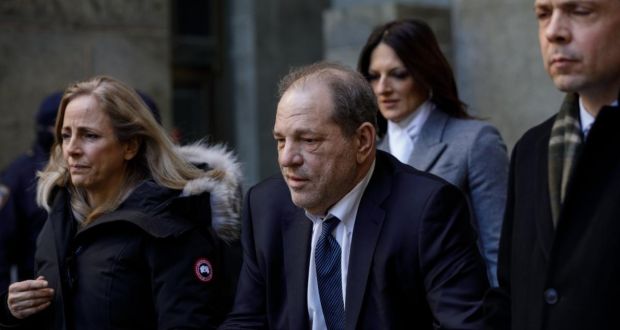 Harvey Weinstein’s plea came as it was reported he had suffered a fall in his cell at Rikers Island prison. Photograph: Anna Watts/New York Times