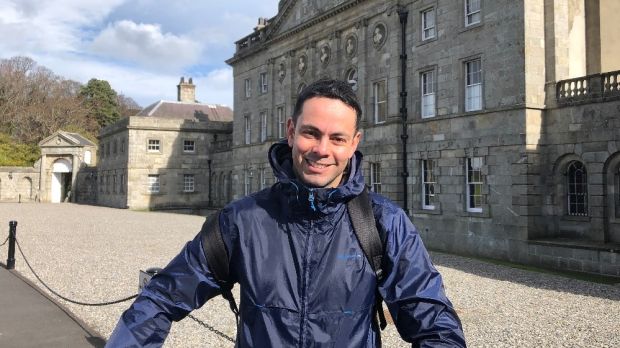 Evandro Dos Ramos is pictured after cycling from Dublin to Powerscourt on Tuesday.
