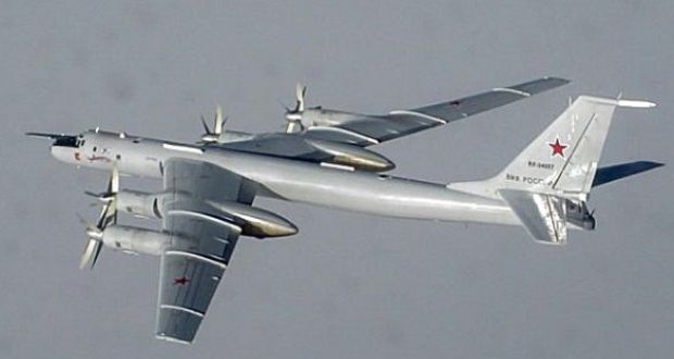 One of the Russian Tupolev TU-95 Bear bombers that entered international airspace controlled by the Irish Aviation Authority off Ireland’s west coast.   One of the Russian Tupolev TU-95 Bear bombers that entered international airspace controlled by the Irish Aviation Authority off Ireland’s west coast.  