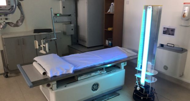 The robot which   can use UV light to keep hospitals  clean. Photograph: Enda O’Dowd
