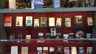 The Chantelivre bookshop in the rue de Sèvres has window display of 36 books about hospitals, epidemics and quarantine. Photograph: Tala Skari