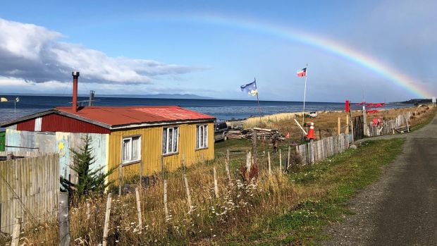 Shack on the shore of the Strait of Magellan on the road to the end of the world. Photograph: Peter Murtagh