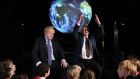 British prime minister Boris Johnson and Sir David Attenborough at February’s launch of the next COP26 UN Climate Summit at the Science Museum, London.  Photograph: Chris J Ratcliffe/PA Wire