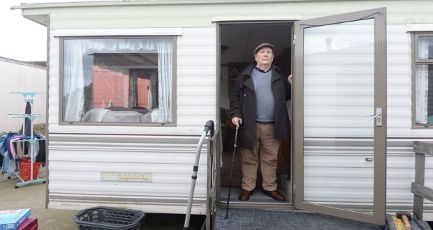 John McDonnell, 83, who has cancer, at the St Dominic’s Park Traveller site at Belcamp Lane, Darndale, Dublin. Photograph: Alan Betson/The Irish Times