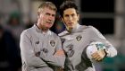 Keith Andrews and Stephen Kenny are the new face of Ireland’s coaching staff. Photograph: Oisin Keniry/Inpho