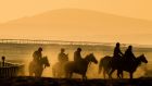 Race horses in training doing their morning work on The Curragh in the early  morning. Photograph: Morgan Treacy/Inpho