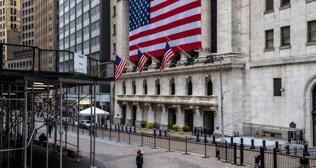 Wall Street’s main indices surged as oil prices recovered some ground and Congress looked on course to seal nearly $500 billion more in aid to help small businesses ride out the coronavirus crisis. Photograph: Brittainy Newman/The New York Times