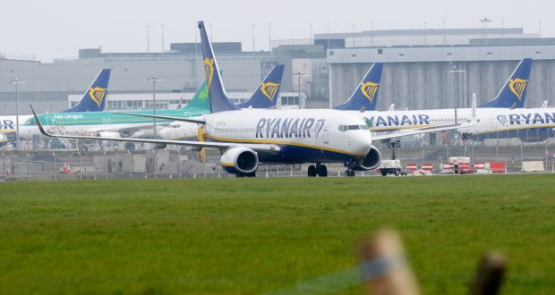 Planes lined up at Dublin Airport due to the coronavirus Covid-19 pandemic. Photograph: Alan Betson / The Irish Times