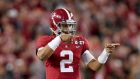 Quarterback Jalen Hurts in action during the 2017 College Football season. Photograph: Getty Images