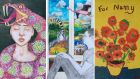 The Irish Times children’s isolation art competition: Wild Imagination (centre), the winning entry, by James Moonan; flanked by highly commended entries by Elizabeth McElroy (left) and Áine McPolin (right)