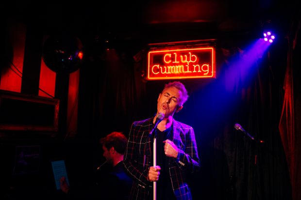 Alan Cumming at his bar, Club Cumming, in the East Village of Manhattan, New York. Photograph: Sara Naomi Lewkowicz/New York Times