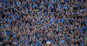 Dublin fans on Hill 16 for the All-Ireland football final last year. Photograph: Billy Stickland/Inpho