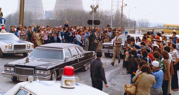 US president Jimmy Carter’s motorcade leaves Three Mile Island nuclear power station after the accident on April 1st, 1979. Photograph: Courtesy of the National Archives at College Park