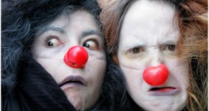 Angelica Santander  (left) and Marie Linotte, members of Barabbas Theatre Company which took part in the 2011 Clonmel Junction Festival  Photograph: Bryan O’Brien/The Irish Times