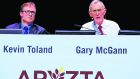 Aryzta CEO Kevin Toland and chairman Gary McGann persuaded shareholders to back a 2018 rescue fundraise. Photograph: Arnd Wiegmann/Reuters