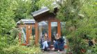 Eileen and Una Sealy and their studio shed