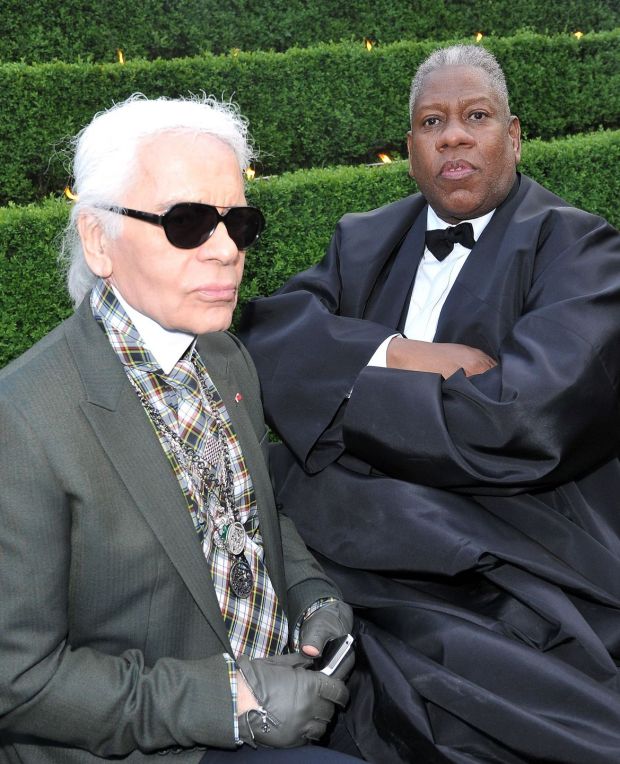 André Leon Talley with Karl Lagerfeld in 2012. Photograph: Pascal Le Segretain/Getty