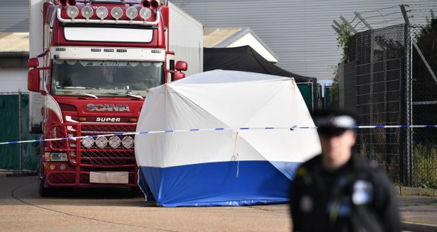 The lorry was found on an industrial estate 32km east of London in October last year. Photograph: Ben Stansall/AFP via Getty