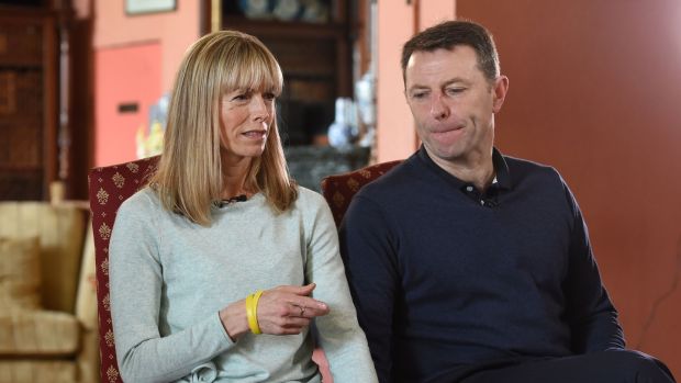 Kate and Gerry McCann during an interview with the BBC’s Fiona Bruce at Prestwold Hall in Loughborough, UK in 2017. Photograph: Joe Giddens/PA Wire