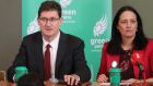 Green Party  leader Eamon Ryan and deputy leader Catherine Martin at a press conference last February. Photograph: Nick Bradshaw
