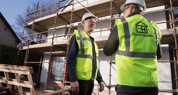SuperHomes retrofit advisor David Flannery on site with a Tipperary Energy Agency client John Sheahan in Limerick city.