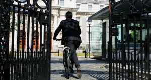  Green Party leader Eamon Ryan TD before  talks at Government buildings on Merrion Street Dublin. Photograph: Gareth Chaney/Collins