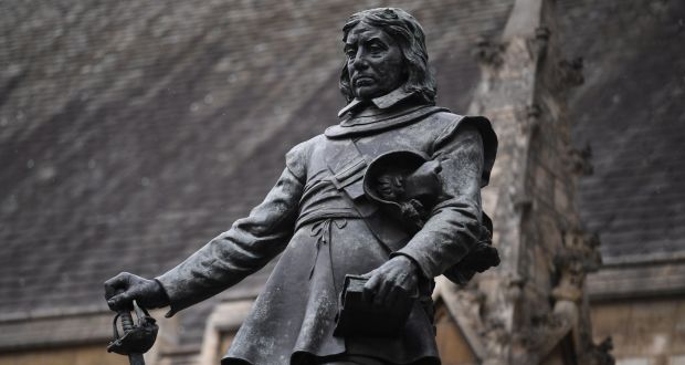 The  statue of Oliver Cromwell at the Houses of Parliament in London. Photograph: EPA/NEIL HALL