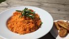 Jollof rice with fried plantain