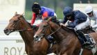 Aidan O’Brien’s Russian Empire (right) will contest the Epsom Derby. Photograph:  Edward Whitaker/Pool/AFP via Getty Images