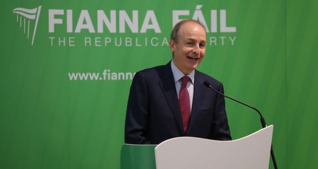 Fianna Fail Leader Micheál Martin TD at the party’s press conference on Friday  evening. Photograph Nick Bradshaw