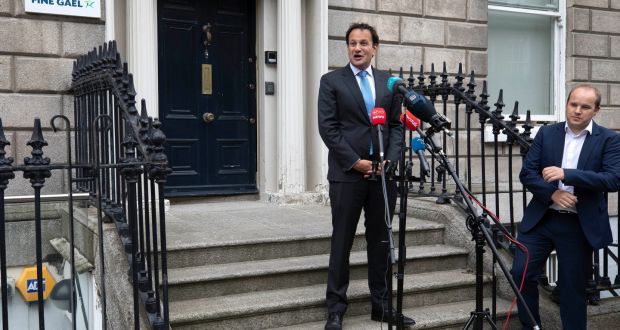 Taoiseach Leo Varadkar announcing on Friday, outside Fine Gael headquarters in Dublin, that the party’s members had voted in favour of the programme for government. Photograph: Damien Eagers/PA Wire