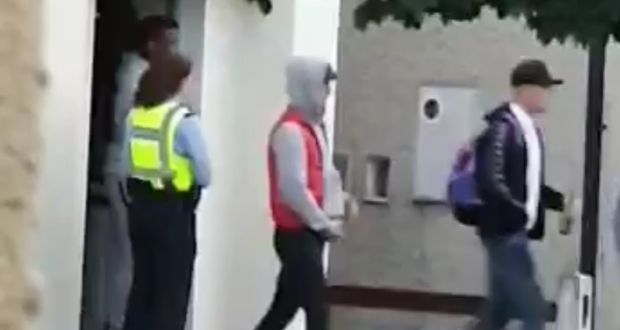 Footage online shows gardaí clearing up to 60 people from a house party in Waterford city on Saturday. 