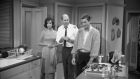 Dick Van Dyke (R) and Mary Tyler Moore with Carl Reiner during a rehearsal of The Dick Van Dyke Show in 1963.