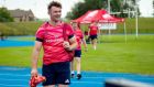 Peter O’Mahony  at a recent Munster training session ahead of the the restart of the Pro 14 season in August. Photograph: Inpho 