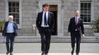 Green Party members Malcolm Noonan,  Eamon Ryan and Roderick O’Gorman  at Leinster House. Photograph: Dara Mac Dónaill / The Irish Times