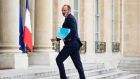 Édouard Philippe arrives for a meeting at the Élysée Palace in Paris on Thursday. Photograph: EPA