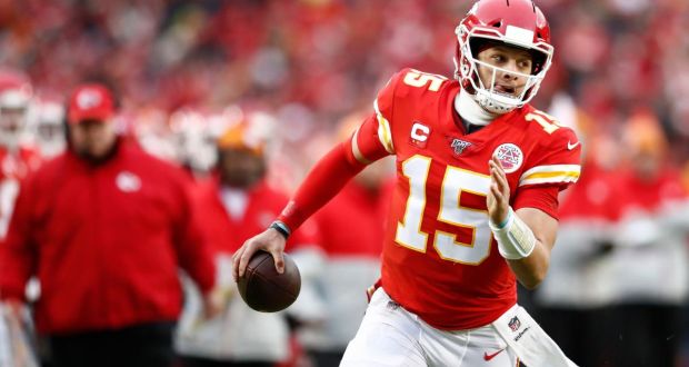 Patrick Mahomes is reported to have signed a new 10-year deal with the Kansas City Chiefs worth $400 million. Photograph: Larry W Smith/EPA