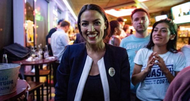 US Congresswoman Alexandria Ocasio-Cortez –  “so full of natural political talent, burning so bright, that the 2020 field seems dull next to her lustre”. Photograph: David Dee Delgado/New York Times