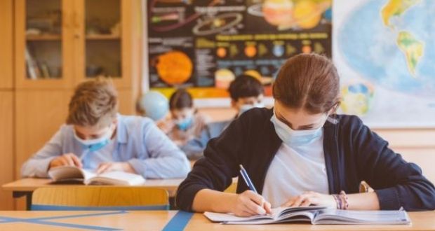 Secondary school students will have the option of wearing face masks if they wish in cases where physical distancing is difficult to maintain. Photograph: iStock