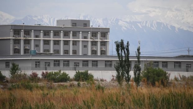 A facility believed to be a re-education camp where mostly Muslim ethnic minorities are detained, north of Akto in China’s northwestern Xinjiang region. File photograph: Greg Baker/AFP/Getty